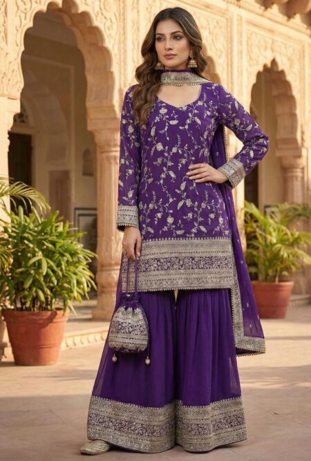 Royal Purple Georgette Sharara